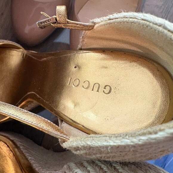 AUTHENTIC GUCCI SWAROVSKI WEDGE ESPADRILLES - Picture 5 of 7